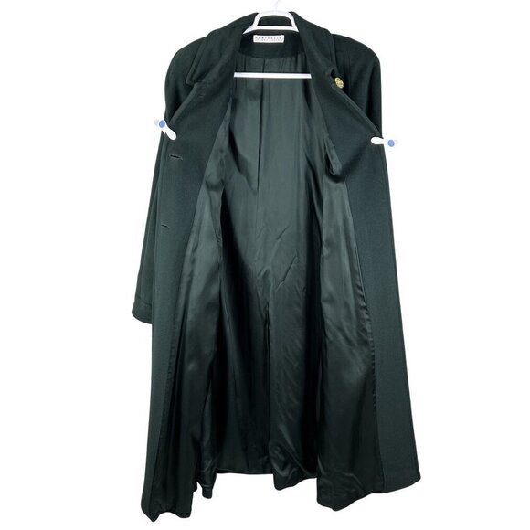 Portfolio Perry Ellis 14 Long Hunter Green Wool Coat Gold Buttons Quiet Luxury - Picture 6 of 16